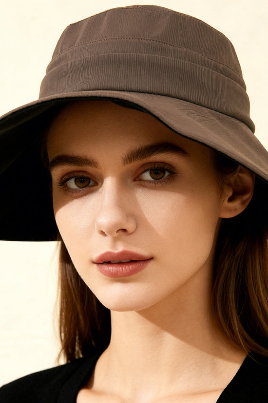 Cross-border Minimalist Light Board Vertical Stripe Wide-brimmed Sun Hat For Daily Outdoor Hiking And Climbing, Sun Protection Hat 