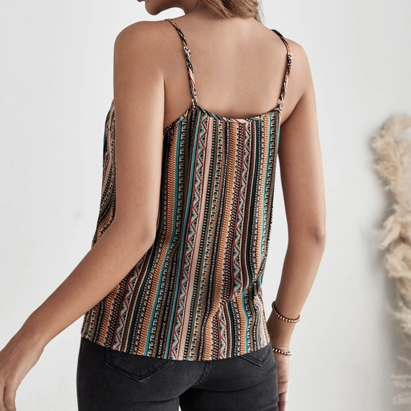 Women’s Geographical Print Retro Camisole Top CJ US
