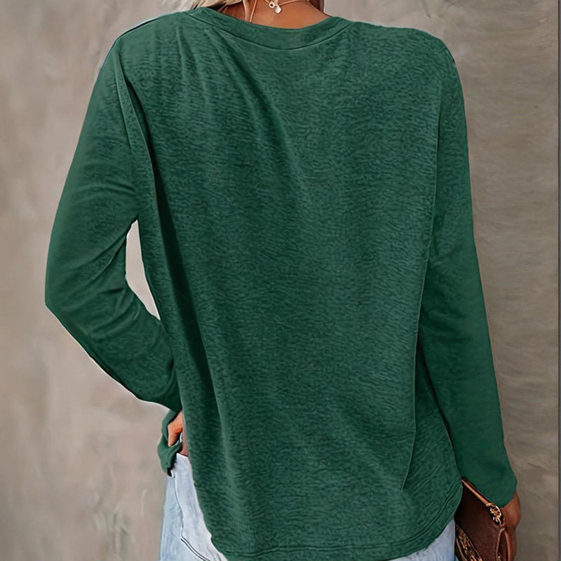 Christmas Shirts For Women, Cute Christmas Tree Graphic Long Sleeve T-Shirt, Funny Holiday Xmas Top For Party, Family Matching PJ Outfit CJ US