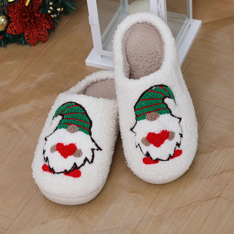 Cute Cartoon Santa Claus Home Slippers Couple Indoor Floor Bedroom Slipper Christmas Warm Shoes Women Men CJ