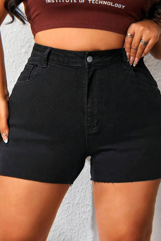 Hip Lifting Elastic Frayed Edge Denim Shorts Retro Tik Tok Popular Shorts Body Shaper With Pockets Flare Jeans Trendy Pattern Design High Waist CJ US