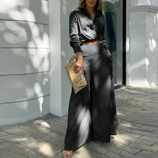 Women's Plus Size Wide Leg Elegant Pant Set CJ US