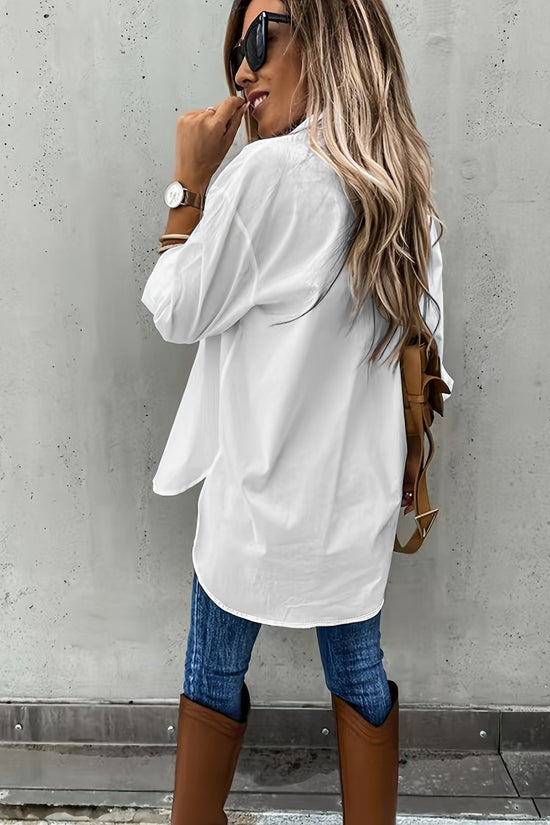 Women’s Casual Long Sleeve Shirt with Pocket CJ US