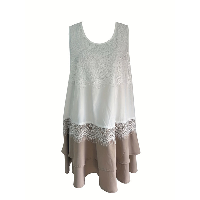 Sleeveless Lace Patchwork Sundress Clothes Casual Dresses CJ