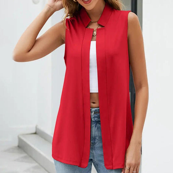 Women’s Sleeveless Stand-Collar Vest Cardigan CJ US