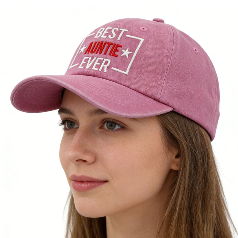 Best Auntle Ever Adjustable Wash Cotton Baseball Cap 