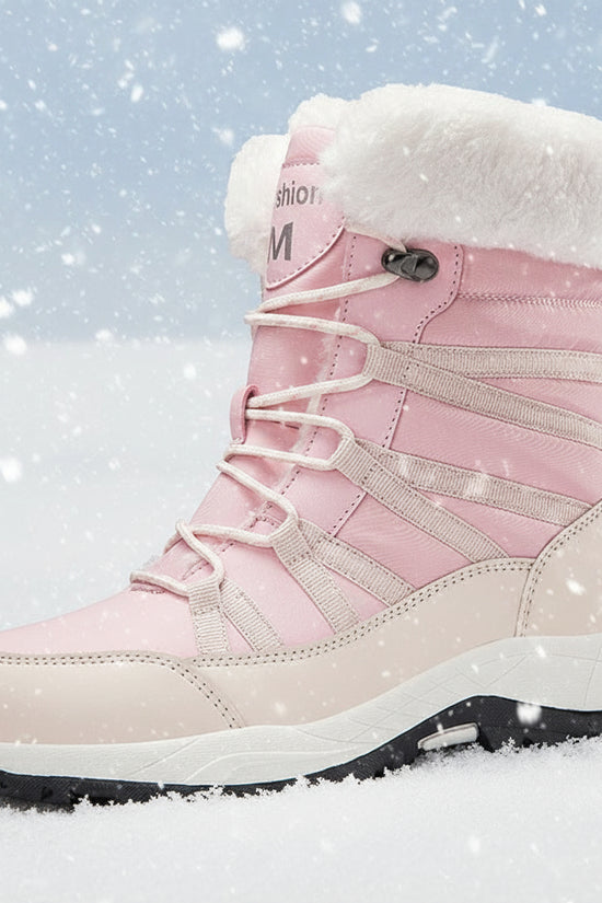 Winter Fleece-lined Thicker Non-slip Cotton-padded Shoes Outdoor Middle Boots CJ