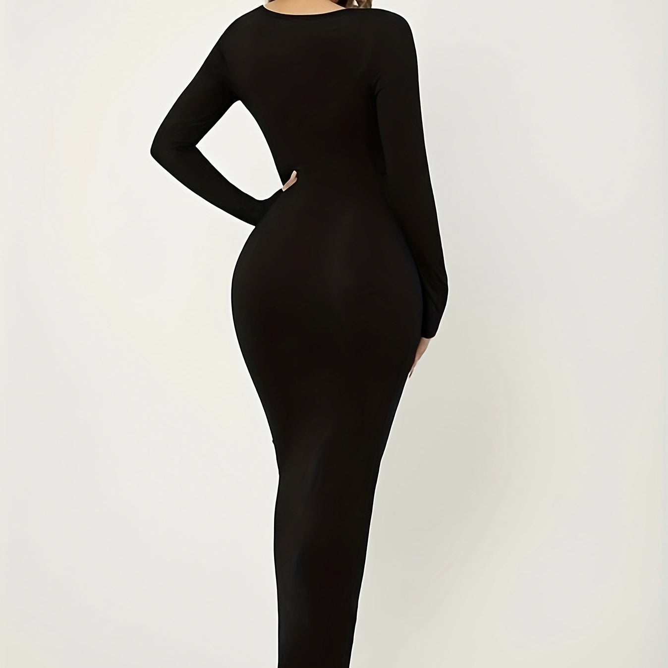 Ladies' Classic Slim Fit Solid Color Hip Hugging Dress CJ US