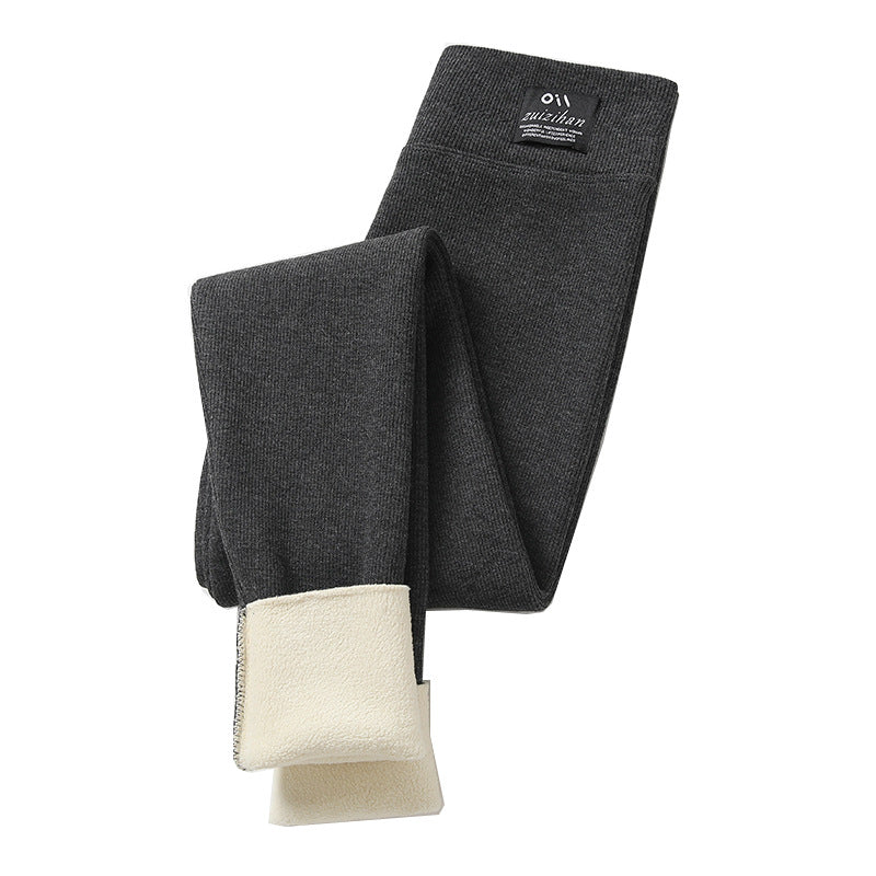 Leggings Women's Outer Wear High Waist Tight Season Lambswool Fleece Lined Padded Warm Keeping Pants 