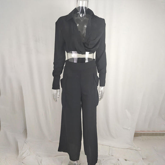 Women's Plus Size Wide Leg Elegant Pant Set CJ US