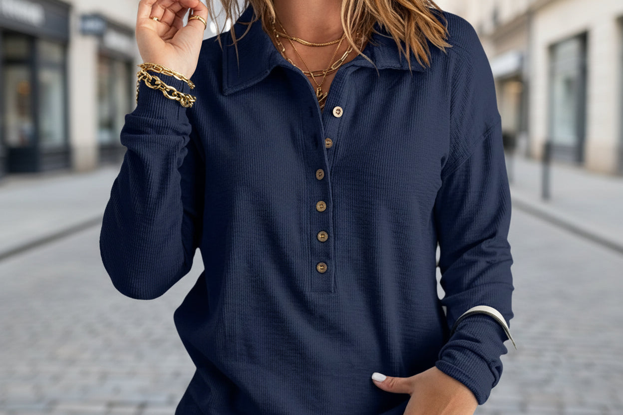 Women's Loose-Fitting Casual Long-Sleeve Top 