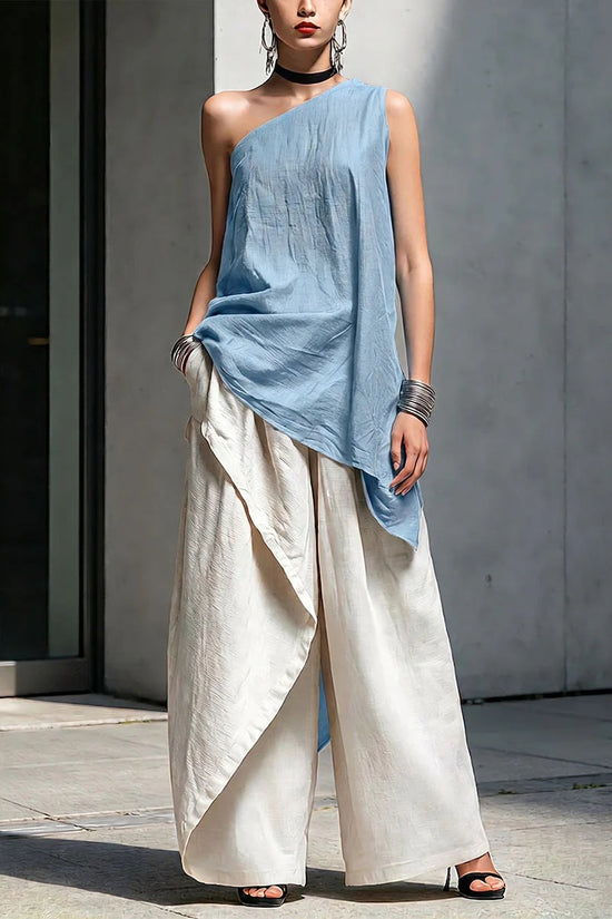 Casual Versatile Fashionable One-shoulder T-shirt 