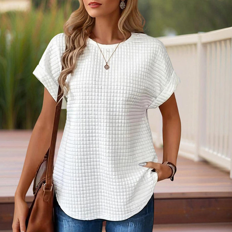 Women’s Textured Cuff Short‑Sleeve Tee CJ US