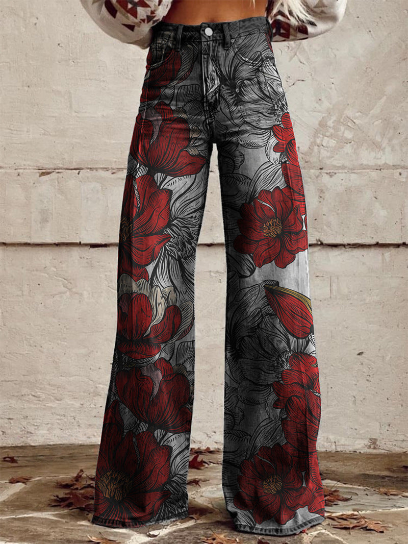 Women's Simple Pants With A Printed Pattern 