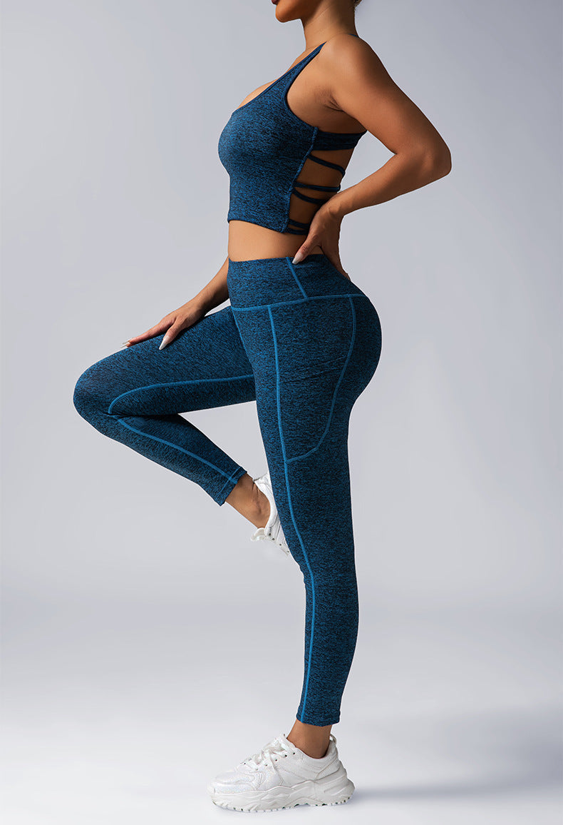 Women’s Two Piece Workout Set – High Waist Leggings with Sports Bra CJ US