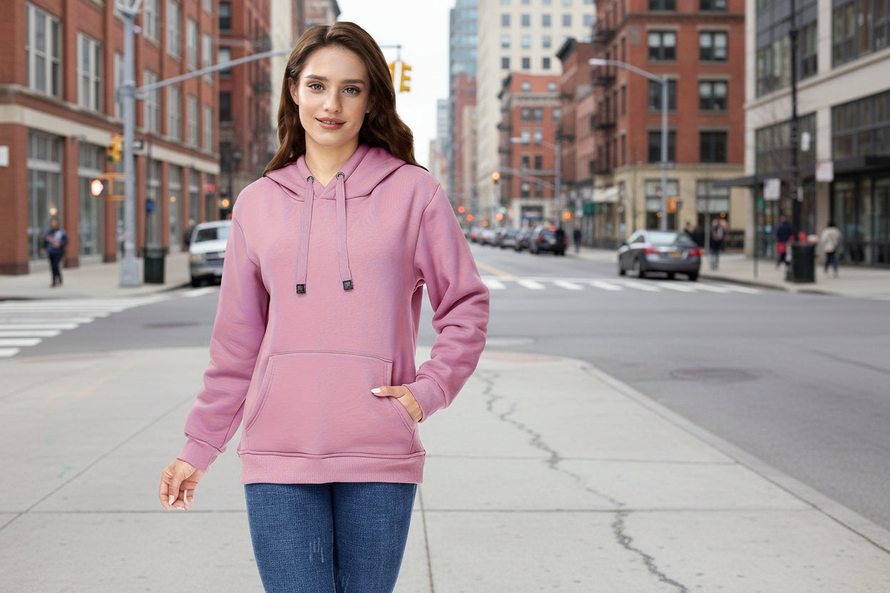 Winter New Arrival - Fashion Solid Color Velvet Hoodie - Warm Autumn And Winter Top - Hoodie With Adjustable Drawstring And Kangaroo Pocket, Comfortable Women's Sweatshirt 