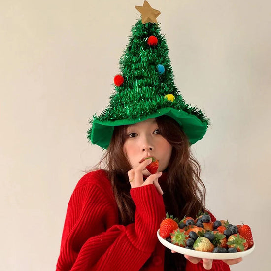 Christmas Tree Hat Party Dress Up Headdress For Taking Photos CJ