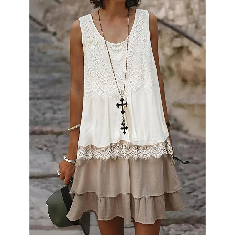 Sleeveless Lace Patchwork Sundress Clothes Casual Dresses CJ