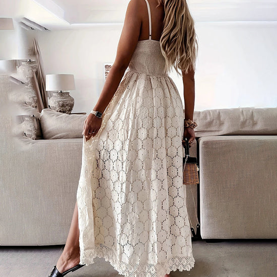 Women's Summer Elegant Lace Jumpsuit - V-Neck Sleeveless Romper CJ US