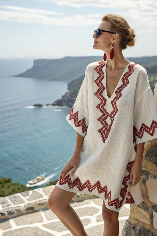 Beach Vacation Beach Dress Printed Loose Midi Dress 