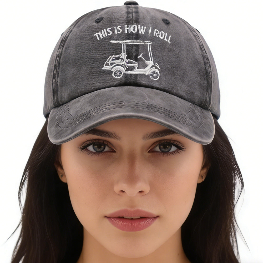 Funny Golf Cart Hat Adjustable Baseball Cap 