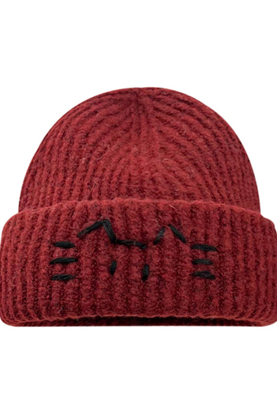 Women’s Cute Cat Line Design Knitted Hat – Warm Fall & Winter Beanie - FitiqueFit