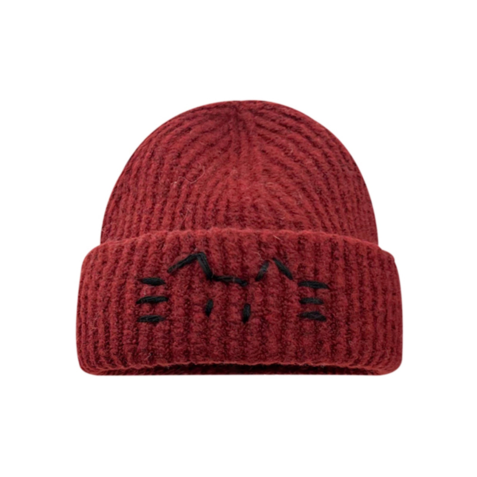 Women’s Cute Cat Line Design Knitted Hat – Warm Fall & Winter Beanie - FitiqueFit