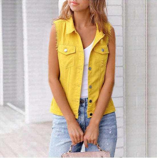 Denim Vest Jacket For Spring And Summer 