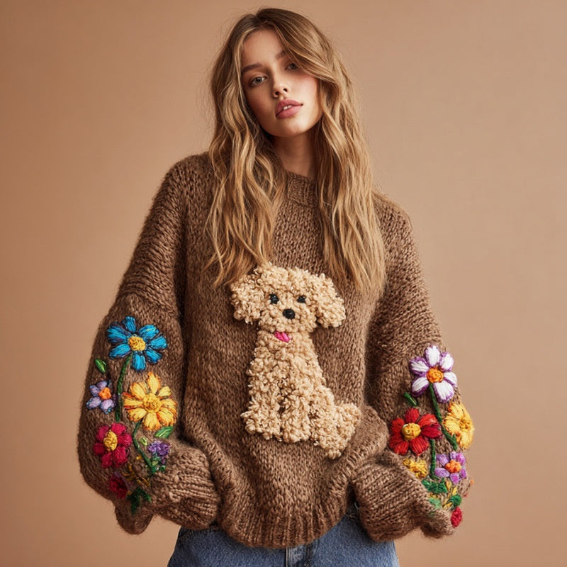 Womens Crew-neck Long-sleeve Sweater Outerwear And Layering Piece 